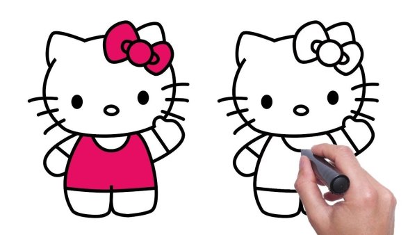 рисунки hello kitty легкие 188 фото